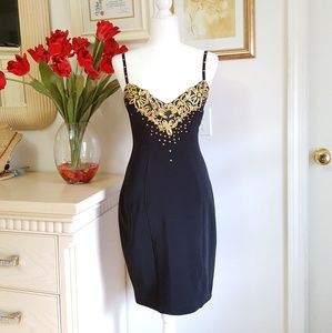La Botega black gold dress